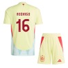 Conjunto (Camiseta+Pantalón Corto) España Rodrigo 16 Segunda Equipación Euro 2024 - Niño